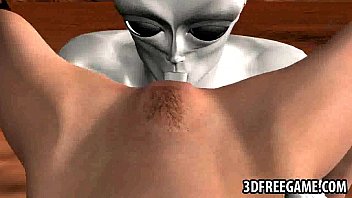 Busty 3D babe gets licked and fucked by an alien